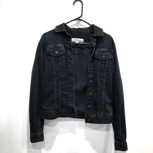 CALVIN KLEIN JEANS fitted black denim jacket